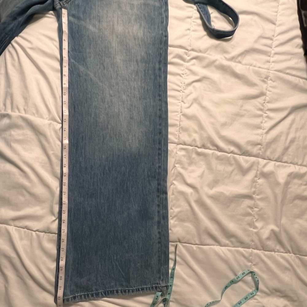 Fashion Nova No Limit Belted Wide Leg Jeans Size 13/32 Medium Wash Cotton NWT - Picture 8 of 10